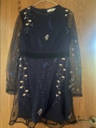 Sukienka L D-look niebieska z kwiatami 