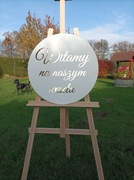 Tablica powitalna okrągła 50cm ślub wesele