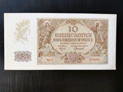 10 zł – 1940 r. - ser.J - stan UNC- (1-)