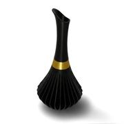 Wazon Dekoracyjny Czarny Ze Złotym Paskiem