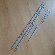 2 listwy 1000mm + 4 wsporniki 55kg / 270mm  jak nowe nie instalowane 