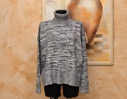 Sweter z golfem Dagmar 26 % wełny, szary roz. M oversize