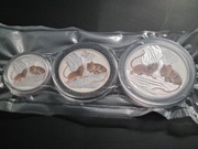 2020 - TRZY Srebrne Monety Lunar III - Rok Myszy kolor, waga 0,5, 1 i 2 oz