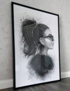 Obraz Loft, duży obraz do salonu, czarny obraz, obraz kobiety, Wielki  XXL