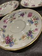 5 spodków Rosenthal-Thomas – kremowa porcelana, złocenia i kwiatowy motyw