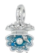 Charm do bransoletki modułowej srebro 925 cyrkonie charmsy muszelka