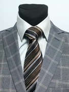 brązowy wzorzysty krawat London Road