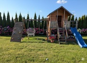 PLAC ZABAW XL Zjeżdżalnia Domek dla dzieci 2x Huśtawka Piaskownica wspinacz