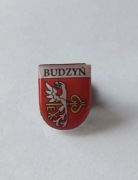 Herb miasta i gmina Budzyń przypinka pin odznaka wpinka