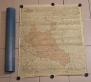 Stara Mapa Ziem Polskich – Lwów-Warszawa 1920 Unikat, Oryginał z Tubą