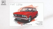 PLAKAT FIAT 125P -A4- PERSONALIZOWANY - wybierz kolor i imię na tablicę rej