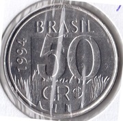 BRAZYLIA 50 cruzeiros real 1994, KM# 629, AU