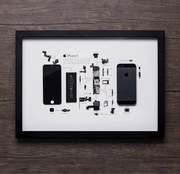 Apple iPhone 5 w częściach – designerski obraz w ramce - Gridstudio