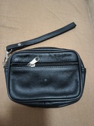 Szaszetka męska skórzana czarna