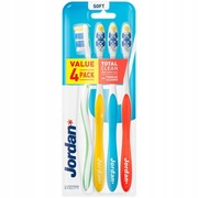 JORDAN Szczoteczka do zębów TOTAL CLEAN czyścik do języka MIĘKKA 4 szt.