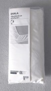 Białe prześcieradło z gumką IKEA Dvala 120x200 - gęsta 100% bawełna 