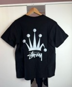 Stussy Koszulka z Grafiką 100% Bawełna Nowa Czarna M