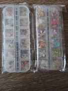 Ozdoby do paznokci kwiatki motylki kryształki perełki mix kolor