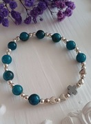 Bransoletka różaniec z naturalnego apatytu 