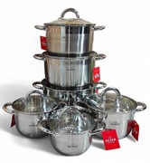 Zestaw Garnków STALOWYCH 12 ELE ZILNER ZL-8109 Gaz, Indukcja, halogen