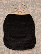 Torebka damska czarna wieczorowa, wizytowa, balowa na łańcuszku