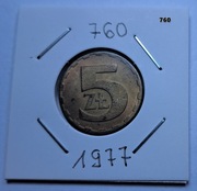 5 zł z 1977 roku  piękna moneta nr. 760
