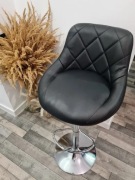 Czarne skórzane hokery ecoskóra obrotowe