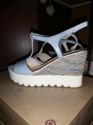 Sandały skórzane niebieski szary 36/23