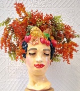 Głowa ceramiczna ala Moro- ręcznie wykonana-Donica głowa