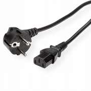 MIX kabel zasilający IEC C13 koniczynka zasilacz PC 3 Pin czarny kątowy 2m