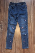 jeansy dziewczęce COOL CLUB 134 140 haft kwiaty