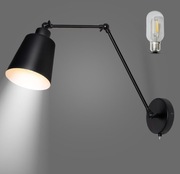 Lampa ścienna z przełącznikiem, lampa nocna ze stożkowym kloszem