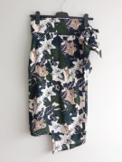 Laurella spódnica midi z zakładką wysoki stan kwiaty floral