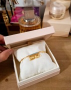 Ania Kruk bransoletka sztywna obręcz pozłacana boho turkusowe kamienie