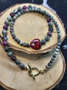 Naszyjnik Agat zielony, jaspis Perski 