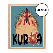Plakat 40x50 cm / "Kur*a" wersja jasna