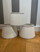 3 nowe abażury 20x15x13 styl glamour nowojorski białe z chrom lamówką