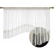 Firanka Gotowa Firana do Salonu Kuchni dł. 100 cm na Taśmie z Gipiurą