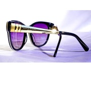 Okulary słoneczne Sonia Rykiel SR7735 C01 140 kocie czarne złote klasyka 