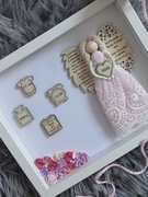 Pamiątka chrztu świętego metryczka aniołek w ramce anioł stróż na chrzest