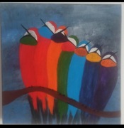 Obraz ręcznie malowany  na płótnie 30/30 akryl