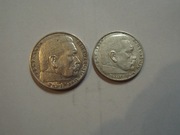 Niemcy. Hindenburg. 5 marek1936 rok. 2 marki 1928.