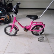 Puky steel dla dziewczynki 12 z kółkami i kijem rowerek pierwszy 