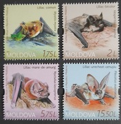 MOŁDAWIA** - Mi 1011-1014 - nietoperze - kat.13€.