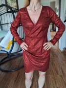 nowa czerwona sukienka rozmiar z metki M ale to raczej L brak metki