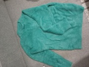 Bonprix sweter damski zielony luźny do bioder rozmiar 36/38