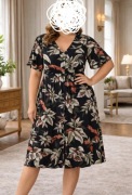 Sukienka damska midi czarna na guziki motywem kwiatowym Eur 50 firmy OASIS