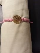 Bransoletka ze sznurka regulowana różowa