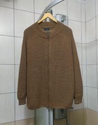 sweter męski XL kardigan Maselli brązowy karmelowy musztardowy rozmiar 54 r