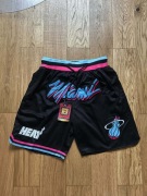 Spodenki NBA Miami Heat Nowe Czarne marka Just Don Mitchell & Ness